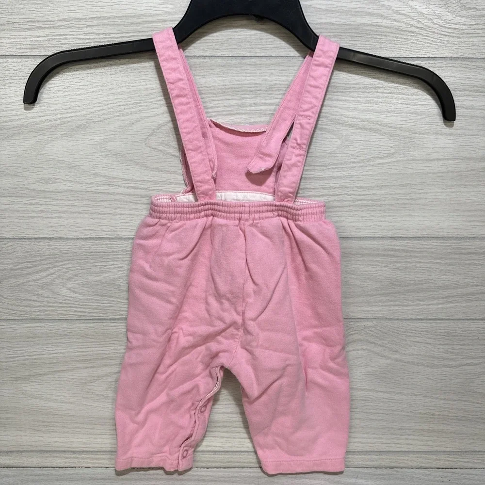 CARTER'S Overalls Pink Embroidered‎ Cat Size M/19-22lbs 100% Cotton Vintage
